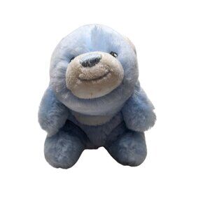 RARE Gund Baby LIL SNUFFLES Bear Blue Stuffed Animal 6" Plush Toy Rattle 320485
